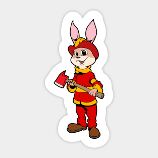 Fireman Bunny Sticker